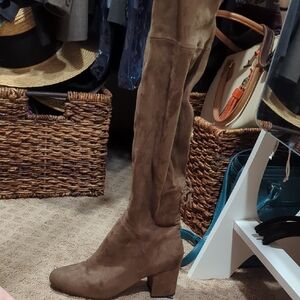 Elegant Suede Brown Knee-High Boots